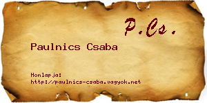 Paulnics Csaba névjegykártya